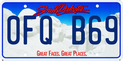 SD license plate 0FQB69