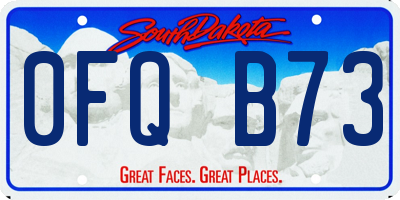 SD license plate 0FQB73