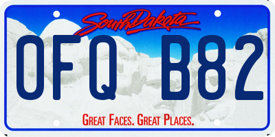SD license plate 0FQB82