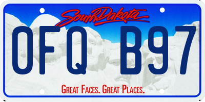 SD license plate 0FQB97