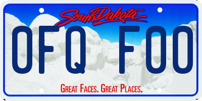SD license plate 0FQF00
