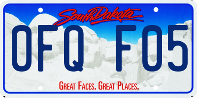 SD license plate 0FQF05