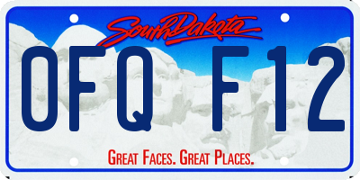 SD license plate 0FQF12