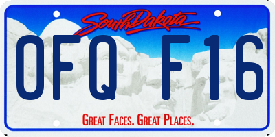 SD license plate 0FQF16