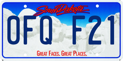 SD license plate 0FQF21