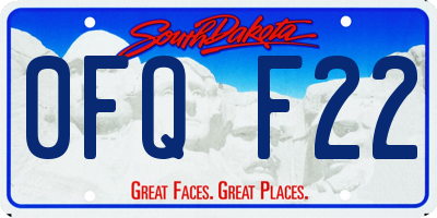 SD license plate 0FQF22