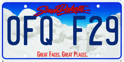 SD license plate 0FQF29