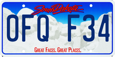 SD license plate 0FQF34