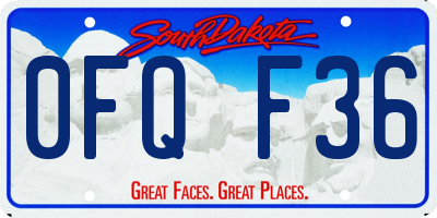 SD license plate 0FQF36