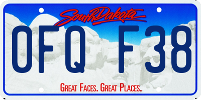 SD license plate 0FQF38