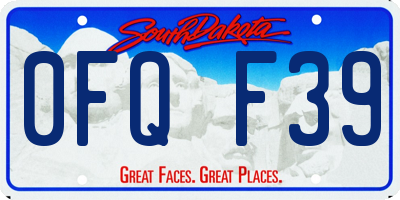 SD license plate 0FQF39