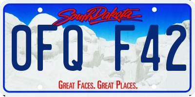 SD license plate 0FQF42