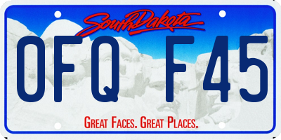 SD license plate 0FQF45