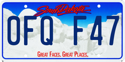 SD license plate 0FQF47