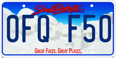 SD license plate 0FQF50