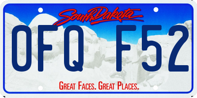 SD license plate 0FQF52