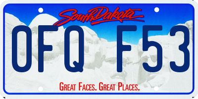 SD license plate 0FQF53