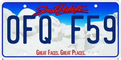 SD license plate 0FQF59