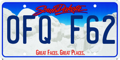 SD license plate 0FQF62