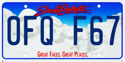 SD license plate 0FQF67