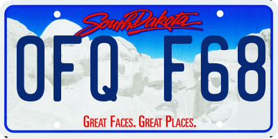 SD license plate 0FQF68