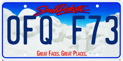 SD license plate 0FQF73