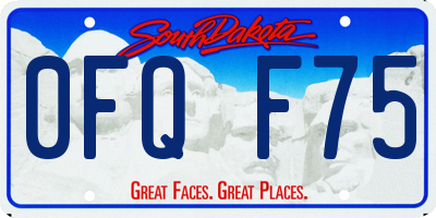 SD license plate 0FQF75