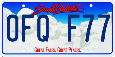 SD license plate 0FQF77