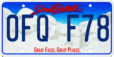 SD license plate 0FQF78
