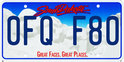 SD license plate 0FQF80