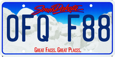 SD license plate 0FQF88