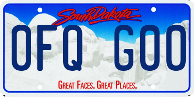 SD license plate 0FQG00