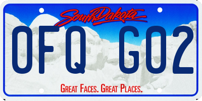 SD license plate 0FQG02