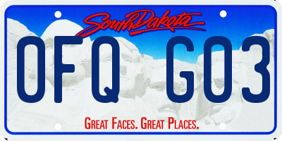 SD license plate 0FQG03