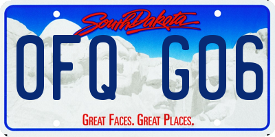 SD license plate 0FQG06