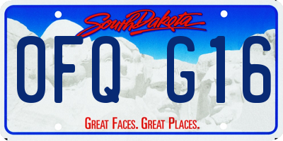 SD license plate 0FQG16