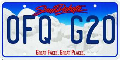 SD license plate 0FQG20