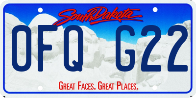 SD license plate 0FQG22