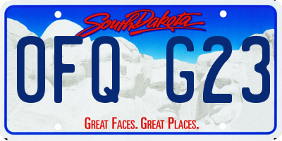 SD license plate 0FQG23