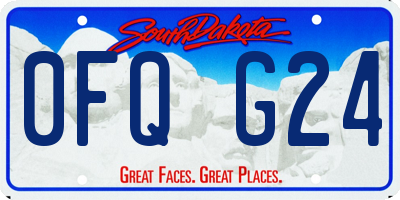 SD license plate 0FQG24