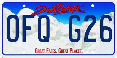SD license plate 0FQG26
