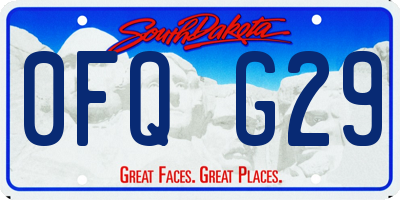 SD license plate 0FQG29