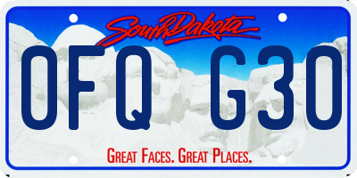 SD license plate 0FQG30