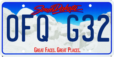 SD license plate 0FQG32