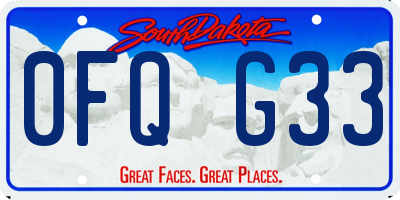 SD license plate 0FQG33