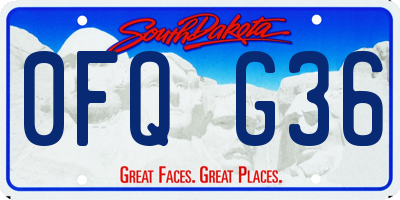SD license plate 0FQG36