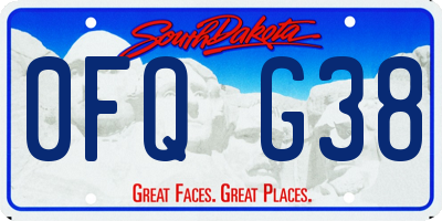 SD license plate 0FQG38