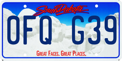 SD license plate 0FQG39