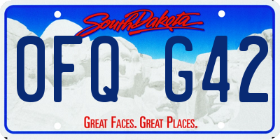 SD license plate 0FQG42