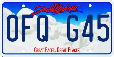 SD license plate 0FQG45